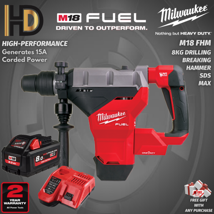 Milwaukee M18 FHM Fuel 8kg SDS Max Drilling Breaking Hammer