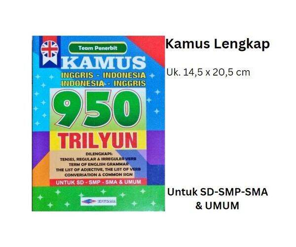 Kamus Lengkap Bahasa Inggris 950 Trilyun Dilengkapi Dengan Regular Dan