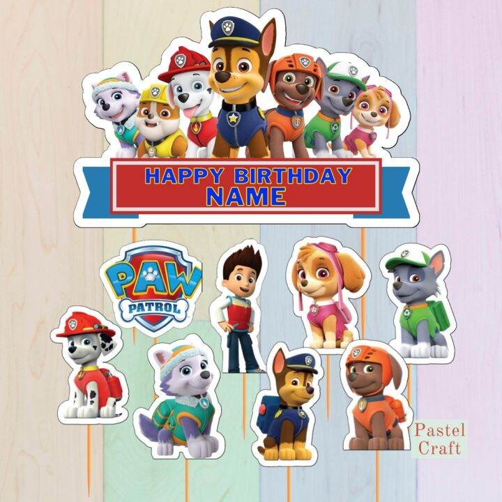 Paw Patrol Customized Cake Topper For Birthday Party Events