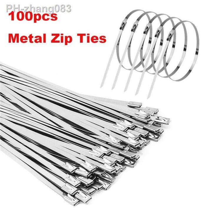 Metal Zip Ties 100pcs Stainless Steel Zip Ties Multi Purpose Metal