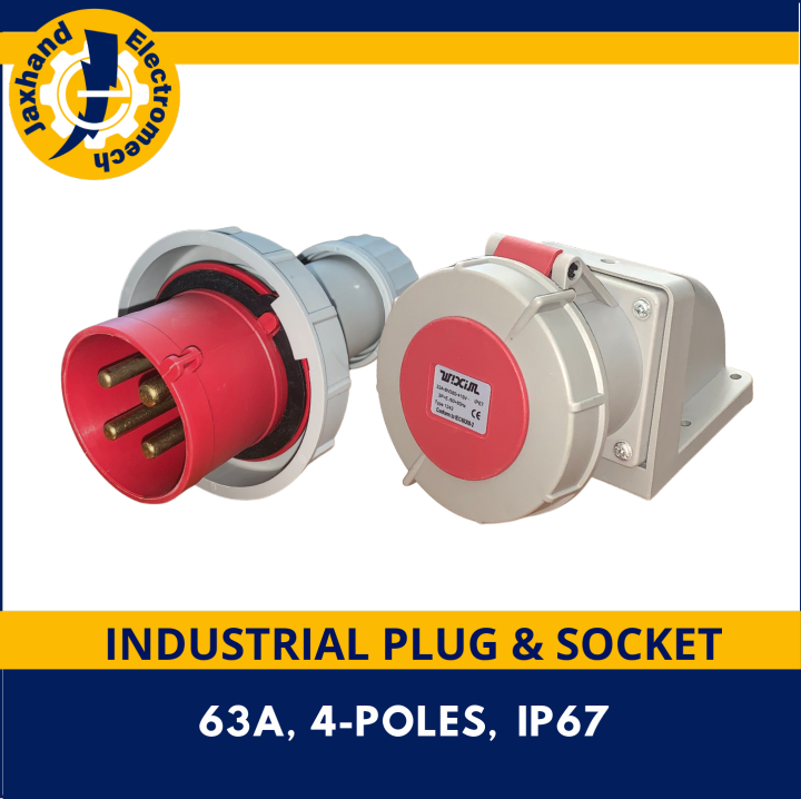 Industrial Male Plug Female Connector Wall Socket 32A 63A 4 PINS