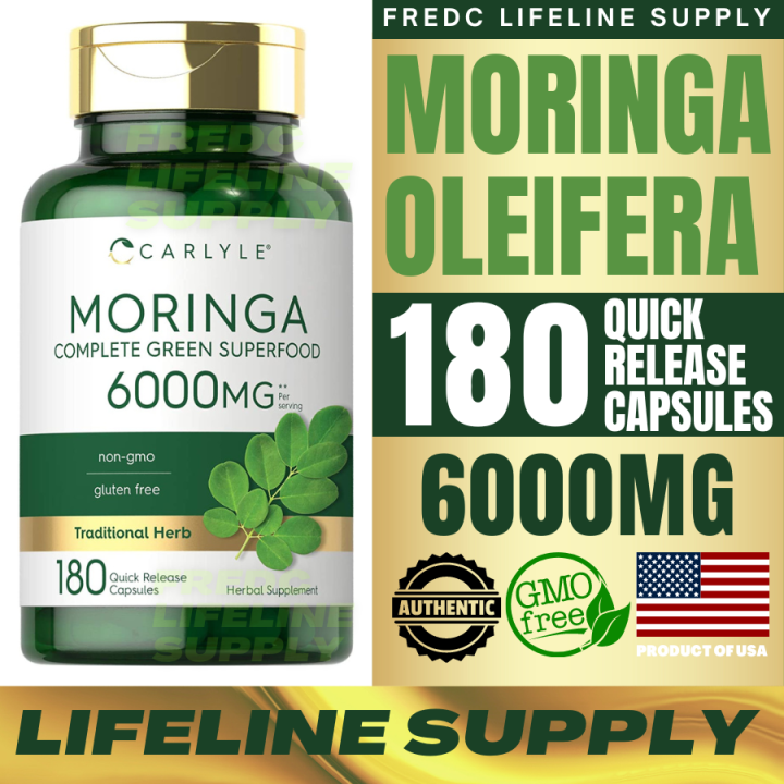 Moringa Oleifera 6000 Mg Per Serving 180 Quick Release Capsules