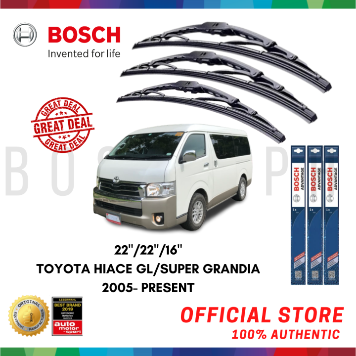 Bosch Advantage Wiper Blade Bundle For Toyota Hiace Gl Super Grandia