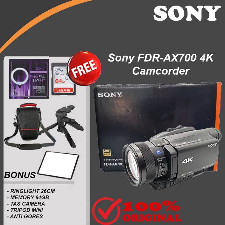 Handycam Sony Fdr Ax K Camcorder Professional Ax Paket Bonus