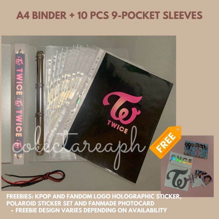 A4 Kpop Photocard Binder 10 Pcs 9 Pocket Sleeves W Label BTS BLACKPINK