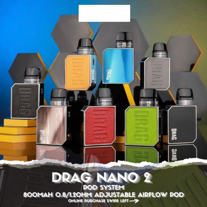 Authentic Voopoo Drag Nano 2 Kit Vape Pod Murah Siap Ngebul Pod Kit