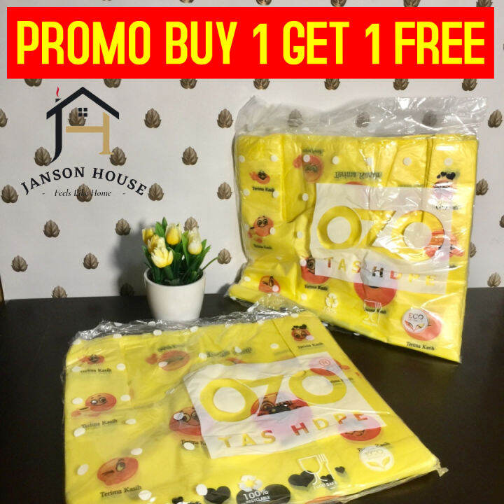 Promo Buy 1 Get 1 Free Kantong Plastik Kresek Smiley Tebal Warna Kuning