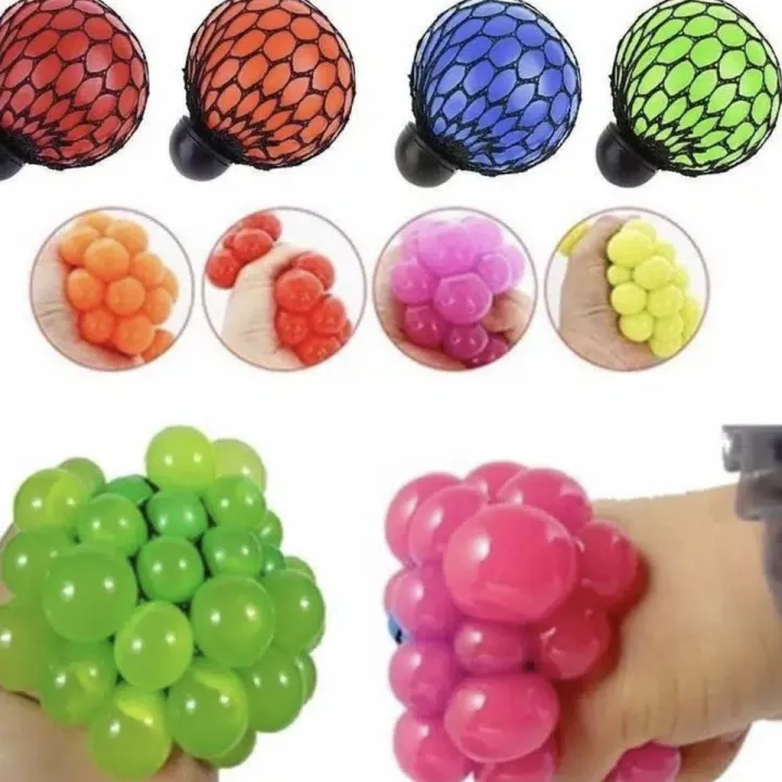 Squishy Flash Light Mesh Ball Anti Stress Ball Bola Anggur Lazada