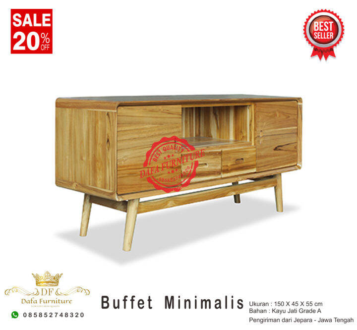 Buffet Tv Minimalis Kayu Jati Jepara Lazada Indonesia