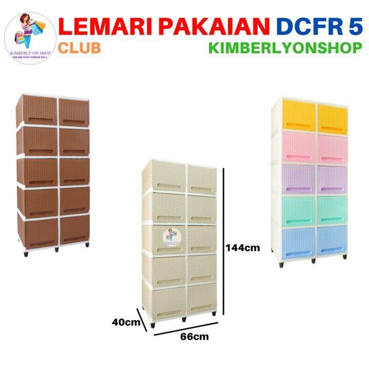 Lemari Pakaian Plastik Laci Clip Flip Double Susun DCFR 5 Lazada