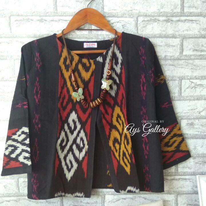 OUTER TENUN IKAT TRADISIONAL ASLI MURAH SERI TORAJA BLACK A Lazada