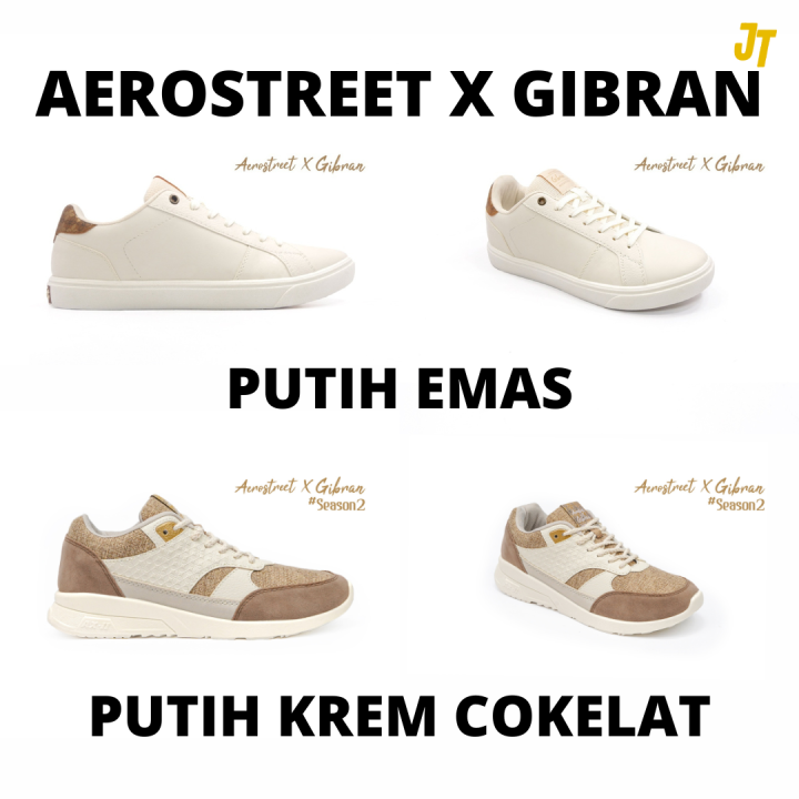 AEROSTREET X GIBRAN BATIK SERIES PUTIH EMAS PUTIH KREM COKELAT