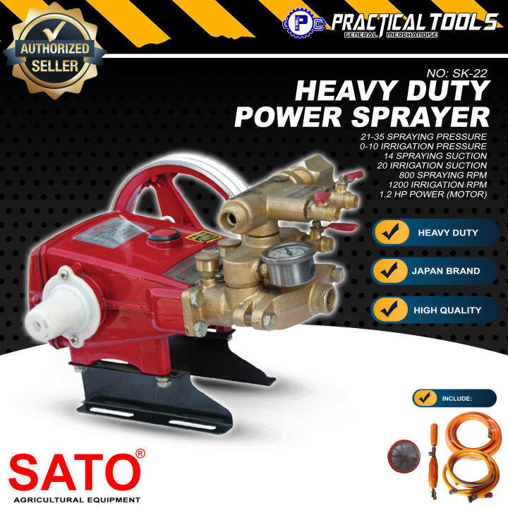 Sato Japan Heavy Duty Pressure Sprayer Induction Motor Sold Separately