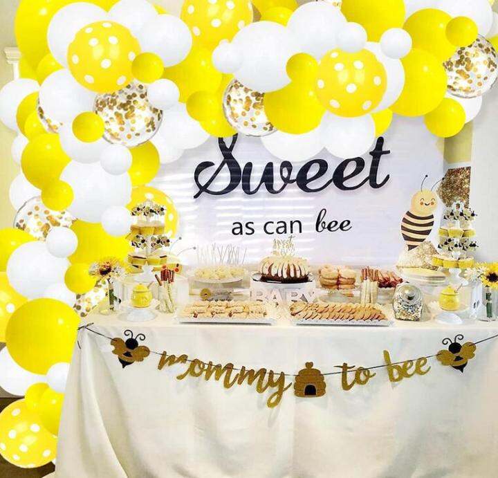 Pcs Yellow White Balloons Gold Confetti Balloon Garland Arch Kit Diy