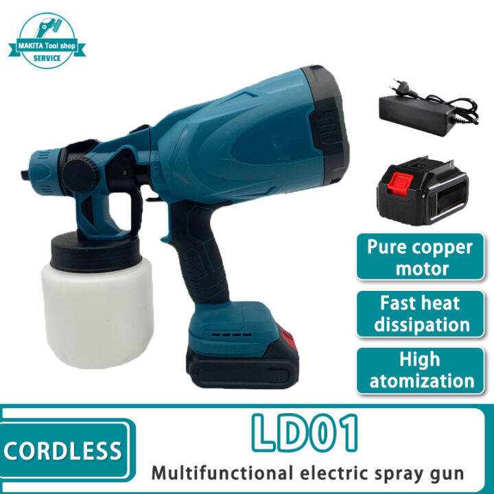 Mt W Cordless Paint Sprayer Electric Spray Gun Ml High Power