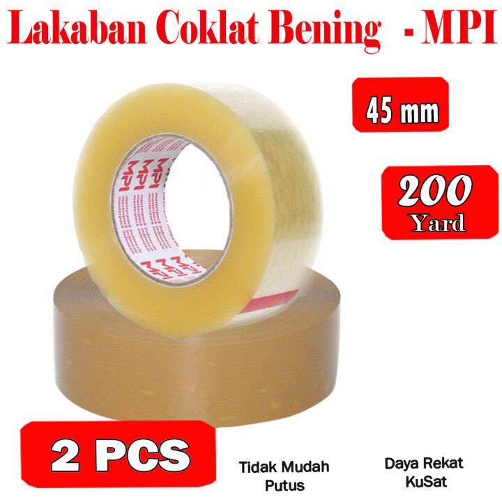 Lakban Bening Lakban Coklat UK 45 Mm X 200 Yard Lakban Packing