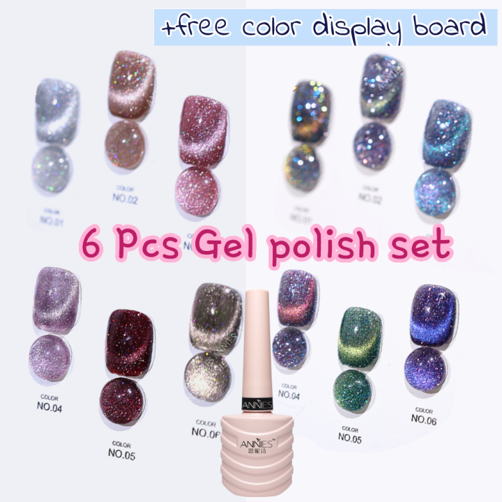 Cerroqeern Annies Pcs Nail Polish Set Cat Eye Gel Polish Jelly Nail