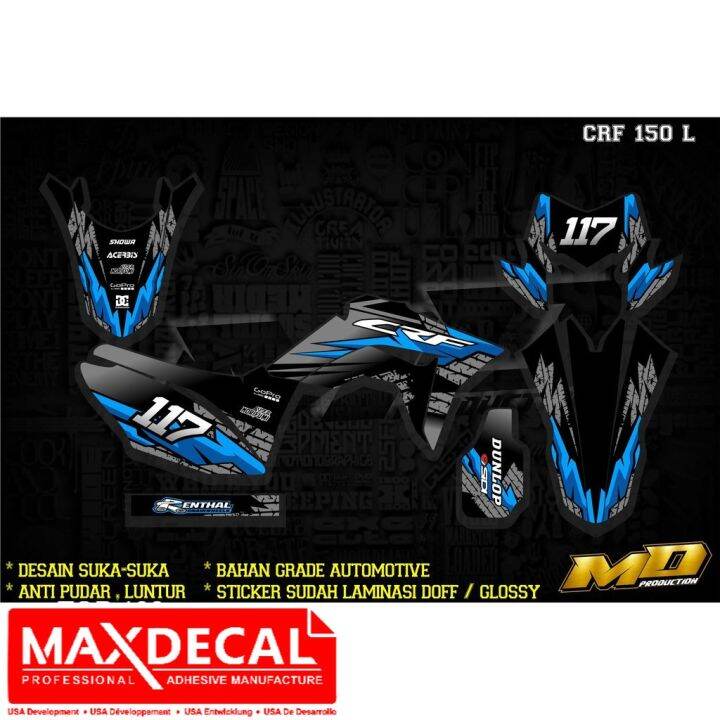 Decal Sticker CRF 150 L Full Body Warna Biru Lazada Indonesia