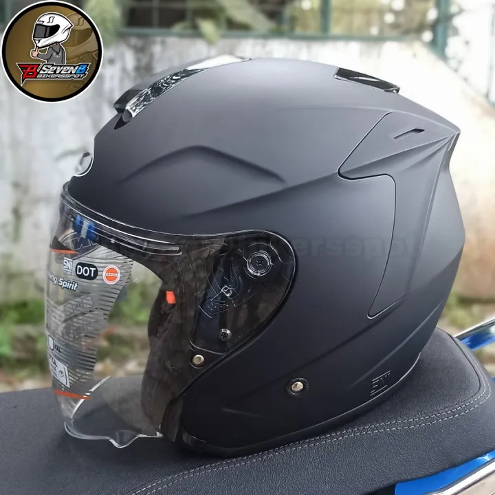 HELM INK DYNAMIC BLACK HALF FACE INK DYNAMIC HITAM DOFF MATT ORIGINAL