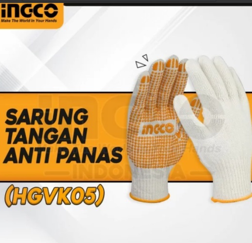 Sarung Tangan Tukang Bintik Putih Ingco Hgvk Hand Safety Pelindung