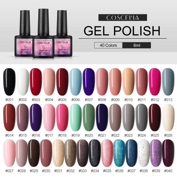 Coscelia Nail Lacquer Kit W Uv Led Nail Lamp Colors Gel Polish Nail