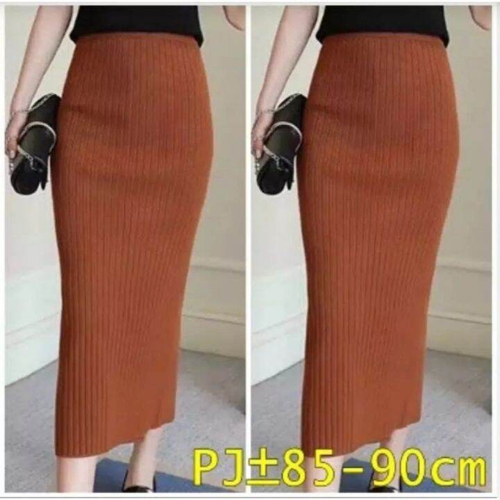 MM LAYLA KNITT SKIRT PENCIL OFFICIAL COD GRATIS ONGKIR Midi Rok