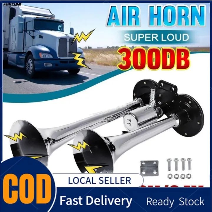 Genuine Super Loud Air Horn Dual Trumpet Truck V V Train Truck Car