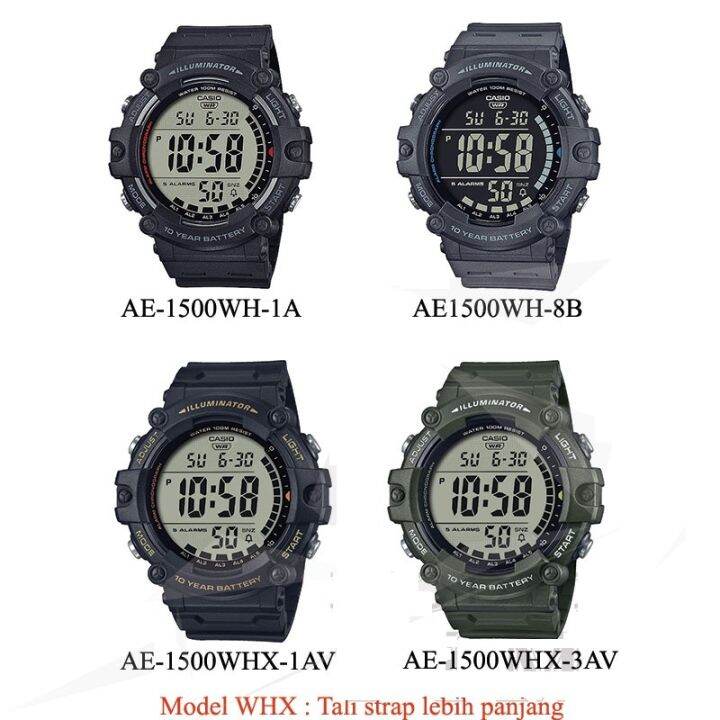 Casio Original AE 1500WH WHX Series Jam Tangan Pria Digital