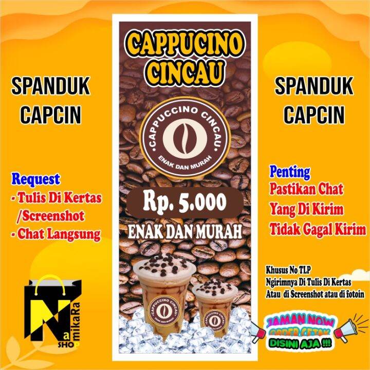 Spanduk Banner Es Cappucino Cincau Terbaru Bisa Custom Ukuran X Cm