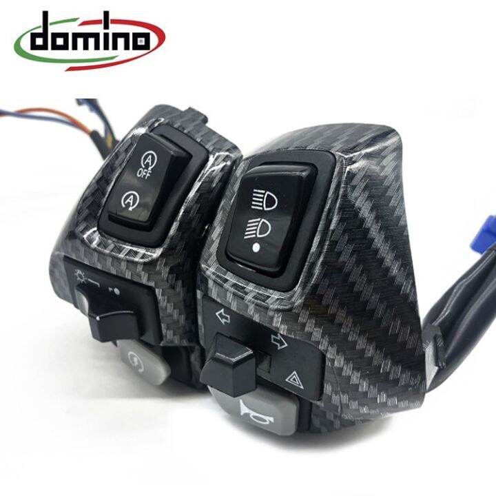 Motorcycle Domino Handle Switch With Hazard Light Carbon For Aerox