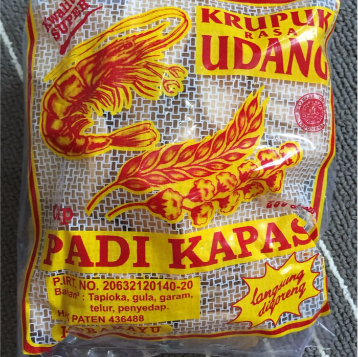 Kerupuk Krupuk Udang Dan Ikan Cap Padi Kapas Ukuran Kecil Gr