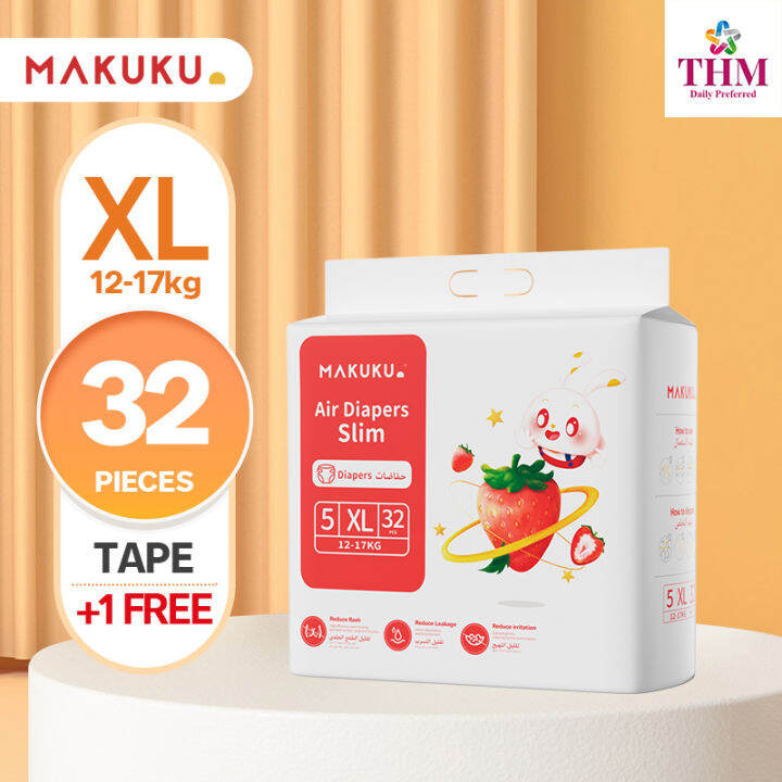 MAKUKU Baby Super Professional Air Diapers Slim Tape XL 32s 1PACK