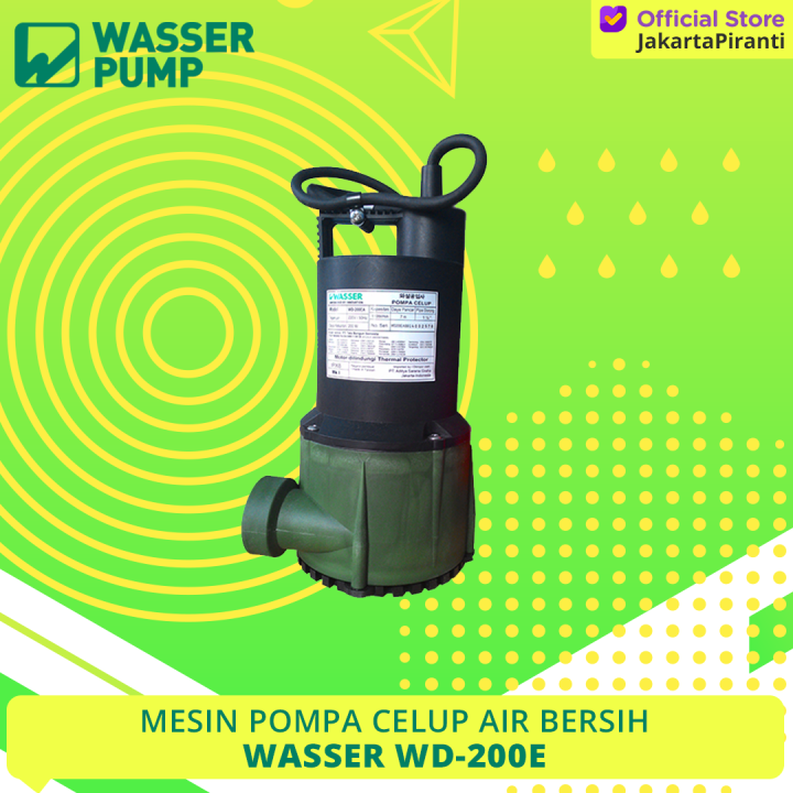 Mesin Pompa Celup Air Bersih Submersible Pump Wasser WD 200 E Lazada