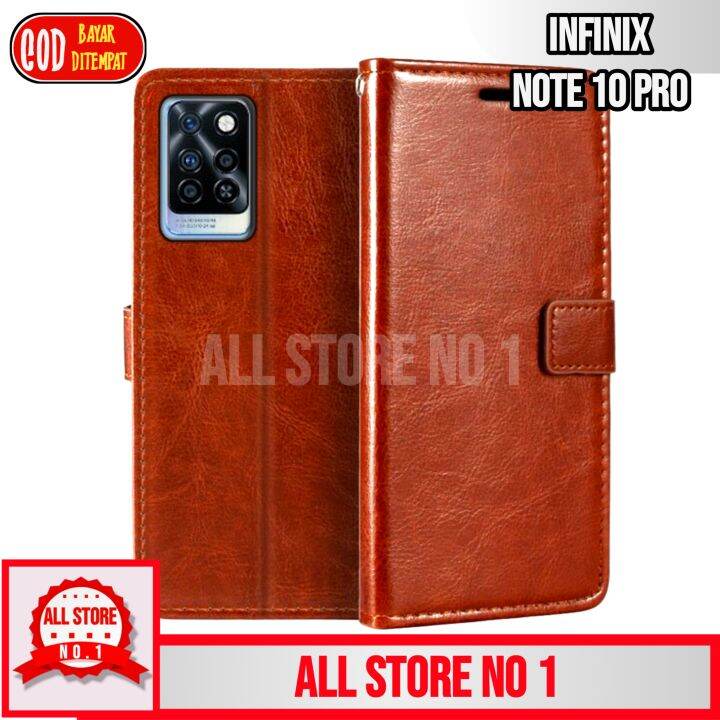 Case Infinix Note Pro Flip Cover Wallet Sarung Dompet Kulit Untuk