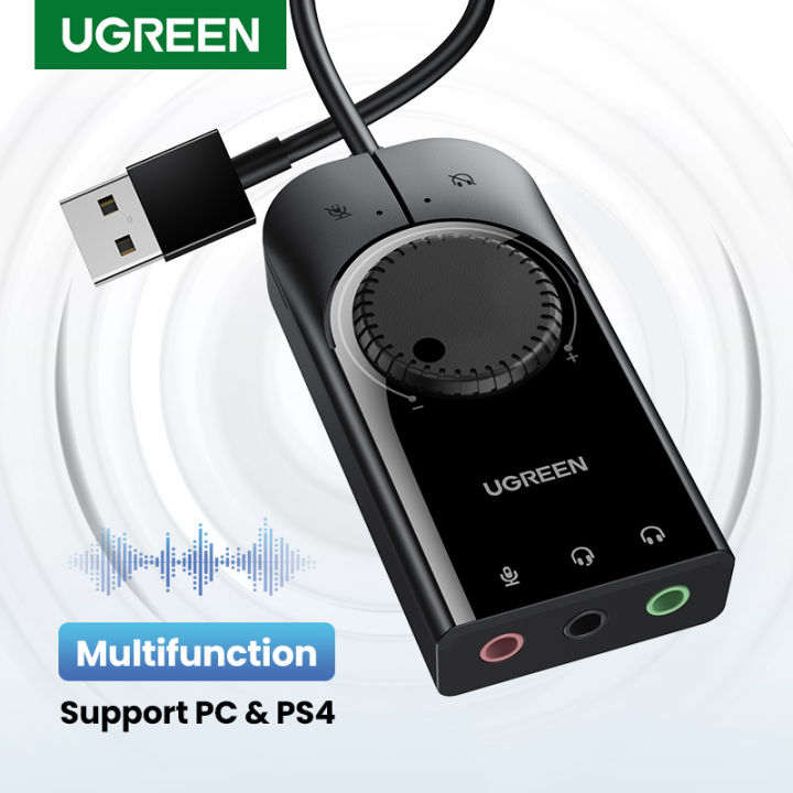 Ugreen Usb External Stereo Sound Adapter Sound Card Cm Black For Ps