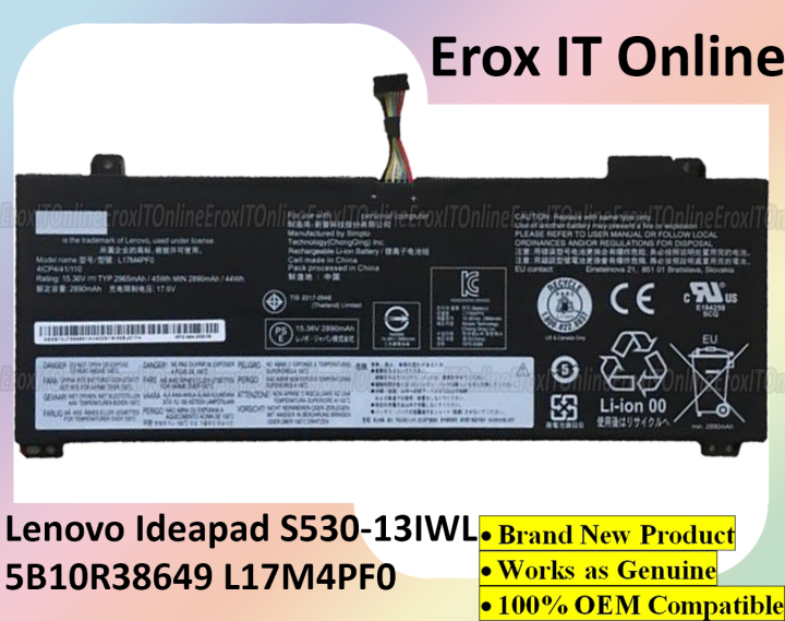 Lenovo Ideapad S530 13IML S530 13IWL 5B10R38649 5B10R38650 L17C4PF0