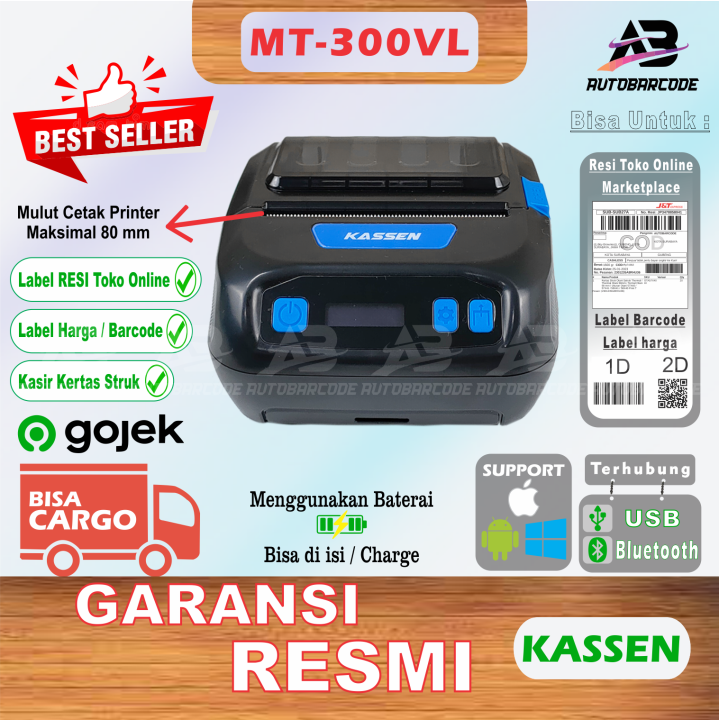 Printer Label Barcode Bluetooth Kassen Mt Vl Cetak Struk Pembayaran