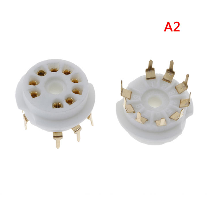 Jollic LngBo 1Pc Gold Plated 9pin Pcb Ceramic Tube Socket Valve Base