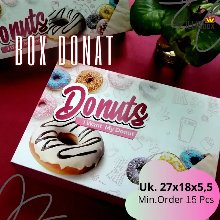 Box Donut 18x27x5 5 Cm Tatakan Laminasi Dus Donat Isi 6 Kardus