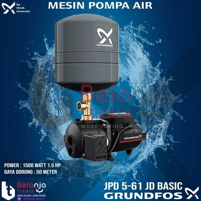 Grundfos Mesin Pompa Air JPD 5 61 JD Basic 5 Jet Pump 50 Meter 1500 W