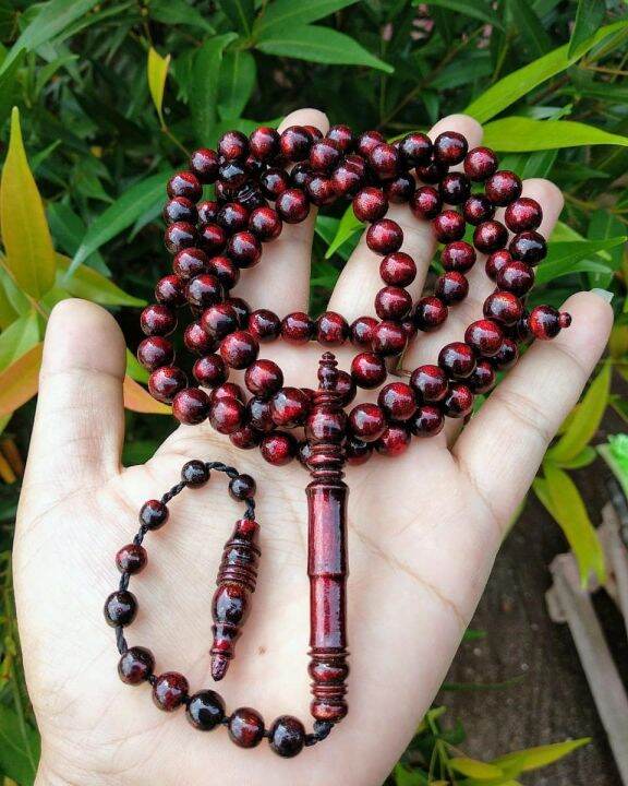 Tasbih Muslim Akar Bahar Tali Arus Warna Merah 8 Mm Lazada Indonesia