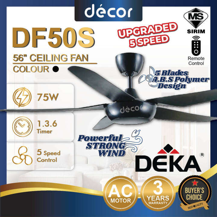 DEKA Fan DEKA DF50S FANZO STORM 56 5 Blades Ceiling Fan AC Motor With