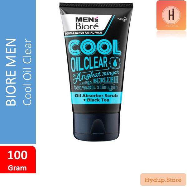 Men S Biore Double Scrub Facial Foam Cool Oil Clear Sabun Cuci Muka