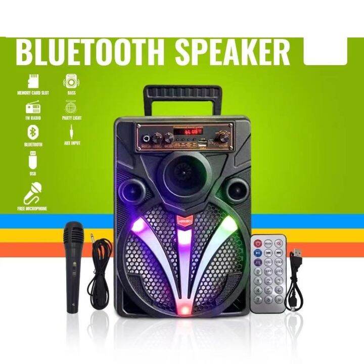 8inch Portable Bluetooth Party Speaker QS7806 With Mic Lazada PH