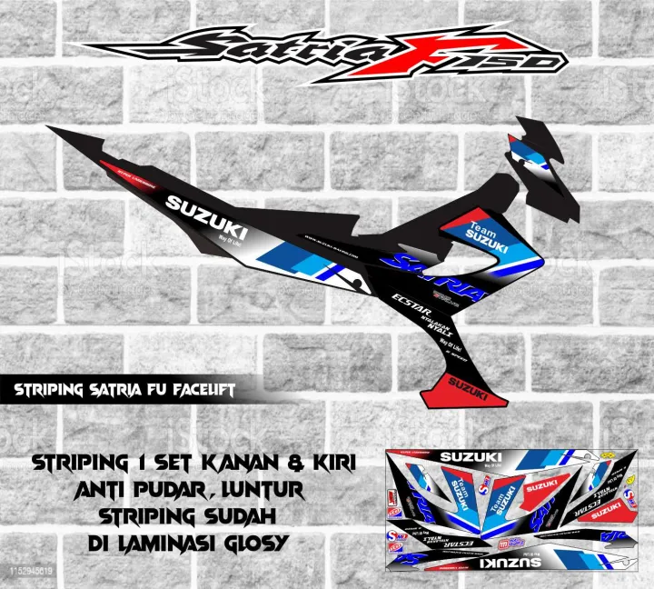 Striping Sticker Variasi Satria Fu Facelift Team Suzuki Lazada Indonesia