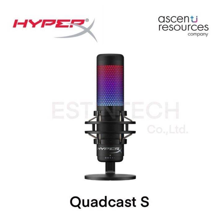 Microphone ไมโครโฟน HyperX Quadcast S RGB Stand alone Microphone