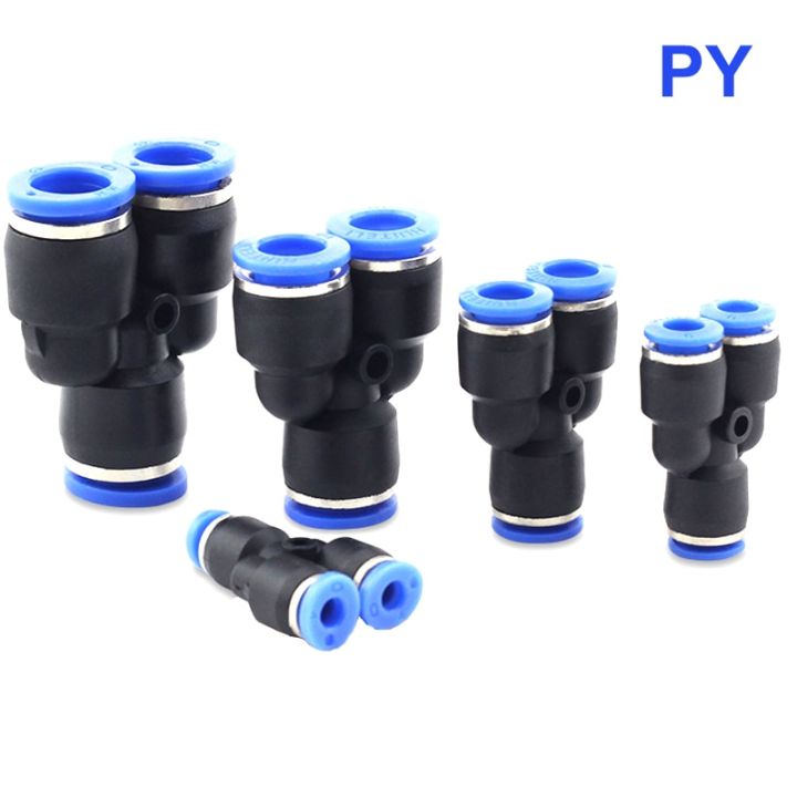 Y Type Pneumatic Connector Tee Union Push In Fitting For Air Joint Od 4