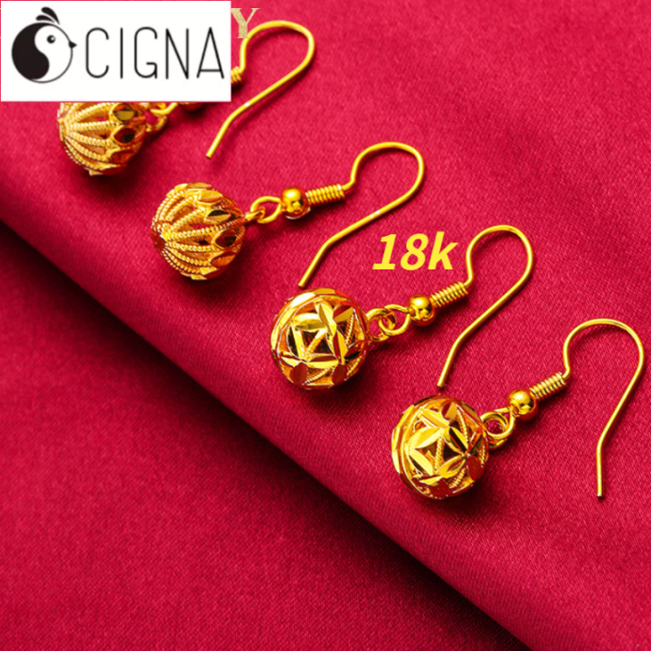 Philippines Ready Stock K Pawnable Saudi Gold Earrings For Women