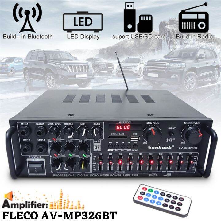 Sunbuck Audio Fleco Av Mp Bt Amplifier Bluetooth Usb Sd Fm Mp