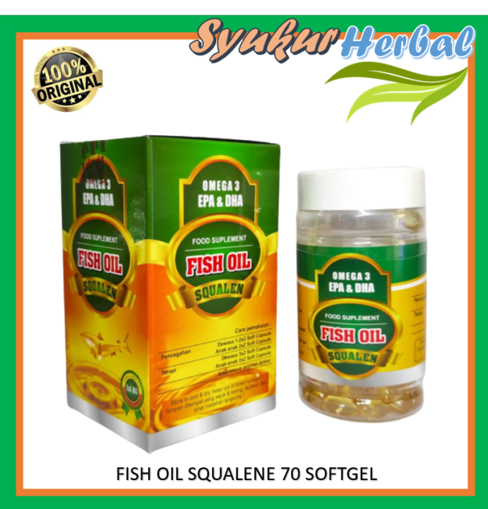 SQUALENE GOLD 70 KAPSUL Omega 3 Fish Oil Minyak Ikan Salmon Squalen